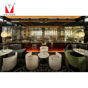 Muebles de vestíbulo de lujo Sofás de espera Pasillo Puertas de madera 3 estrellas Diseño creativo Personalizado Hotel Restaurante Muebles de comedor