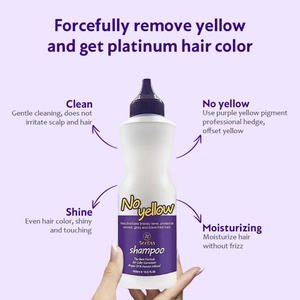 Shampooing violet bio de qualité salon pour cheveux blonds, anti-jaunissement, pour cheveux argentés - Product Image 3