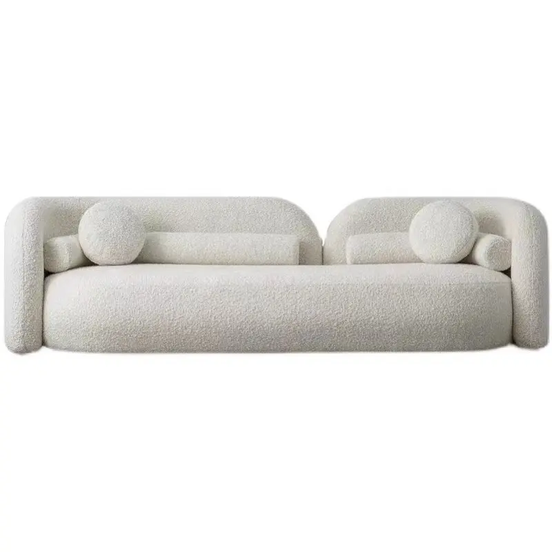 Sillón de franela de peluche, sofá de ocio, conjunto de sofá de salón, sofá Modular blanco, logotipo personalizado barato, salida de fábrica moderna para el hogar Divano