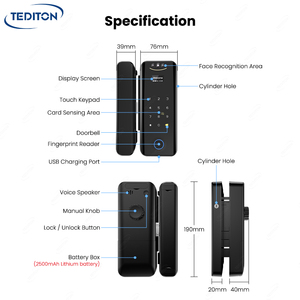 ระบบจดจำใบหน้าอัจฉริยะ ล็อคประตูสำนักงาน รองรับ <span class=keywords><strong>WiFi</strong></span>  ปลดล็อคด้วยลายนิ้วมือ รหัสผ่าน  เข้าถึงข้อมูลผ่านคลาวด์  จัดเก็บข้อมูลบนคลาวด์  ประตูกระจก - Product Image 6
