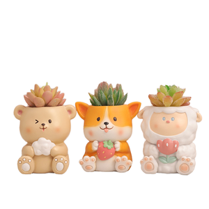 Pots de fleurs en gros, mini pots de plantes d'intérieur en résine et <span class=keywords><strong>plastique</strong></span>, design animalier de dessin animé, pour centres commerciaux et usage domestique - Product Image 1