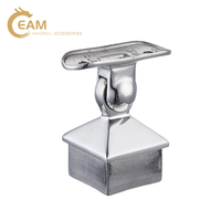 Support de main courante en tube d'acier inoxydable moderne SS201/304/316, plaque supérieure fixe, fixation au sol, finition miroir/satinée, pour escalier et bureau