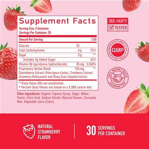 Ventes en gros de gommes vitaminées PMS végétaliennes pour femmes, gommes pour les douleurs menstruelles pour soutenir l'équilibre hormonal et soulager les crampes - Product Image 2