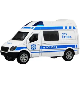 1:32 light and music pull back die cast toy ambulance can open double side door HN869768