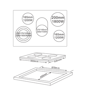 Meilleurs Nouveaux Produits 2025 Appareil de Cuisine de Haute Qualité Intégré <span class=keywords><strong>90</strong></span> <span class=keywords><strong>cm</strong></span> Contrôle Tactile Noir Plaques de Cuisson en Céramique Intégrées - Product Image 3
