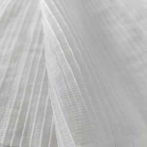 20% Nylon 80% pour 55gsm 20d * 60s tissé rayure <span class=keywords><strong>Double</strong></span> crêpe Airflow coton tissu 60s crêpe <span class=keywords><strong>gaze</strong></span> avec excellent - Product Image 4