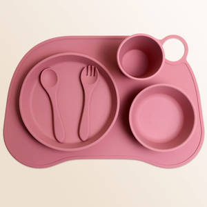 กล่องของขวัญแบบพระจันทร์เต็มดวงชุดอุปกรณ์บนโต๊ะอาหารทำจากซิลิโคนเกรดอาหารทารกและทารกแรกเกิดขวดพกพาอุปกรณ์เสริมสำหรับเด็ก - Product Image 4