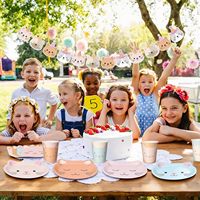 Décorations de fête d'anniversaire pour chat, assiettes jetables, serviettes et gobelets en papier, bannière d'anniversaire pour chaton, fournitures sur le thème des animaux de compagnie