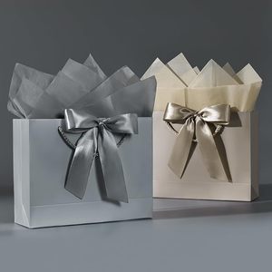 Custom logo Gift <strong>Bag</strong> with Ribbon and Handle - Portable <strong>Paper</strong> Birthday Gift for Weddings <strong>Parties</strong> Mothers' Day <strong>Paper</strong> Shopping <strong>Bag</strong> - Product Image 3