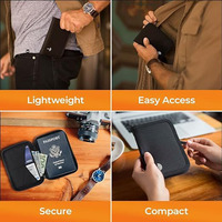 Dompet paspor pemegang dokumen perjalanan pemblokir RFID