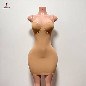 Abiti S2718-summer 2025 Sexy Mini abito con spalline sottili per le donne nero Shapewear vestito - Product Image 3