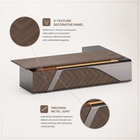 Scrivania Direzionale Moderna con Ricarica Wireless, Texture 3D, Vernice Taiho, Lussuosa Scrivania E1 per Ufficio