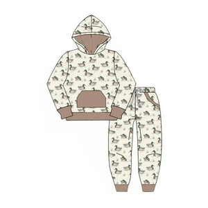 Tenues d'automne pour enfants, ensemble pantalon de jogging à manches longues et poches imprimé camouflage pour bébés garçons - Product Image 2