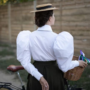 Manyliya thời trang thanh lịch cuộc sống hàng ngày Leg-Of-mutton tay áo phụ nữ giản dị hàng đầu <span class=keywords><strong>Edward</strong></span> Victorian phong cách 'elizabeth' Áo sơ mi - Product Image 3