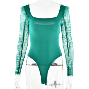 Women's Sheer Long Sleeve Backless Bodysuit High Elasticity Stretch Fit For Inner Outer Wear - Product Image 5