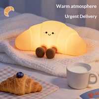 Lampe de chevet en forme de croissant, lumière d'ambiance pour chambre d'enfant, en silicone souple, avec commande tactile, RGB, rechargeable, à intensité variable, vente en gros