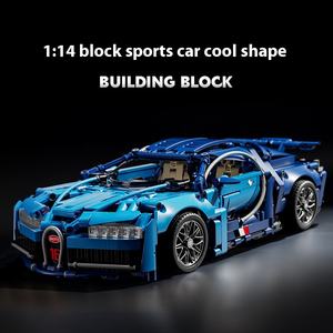 <span class=keywords><strong>Bugatti</strong></span> blu iper auto da corsa ornamenti assemblaggio modello mattoncini giocattolo - Product Image 4