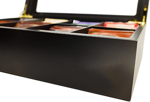 Wholesale Custom Black Matte Paint 8 Compartment <strong>MDF</strong> Wooden Tea Packing <strong>Box</strong> Tea Bag Holder <strong>Box</strong> Tea Packing <strong>Box</strong> - Product Image 6
