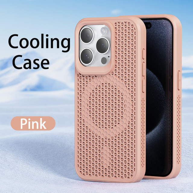 Hot Selling Heat Dissipation Acrylic Magnetic Phone Case Breathable Honeycomb Cover for IPhone 17 Pro Max 16 15 14 Pro PhoneCase