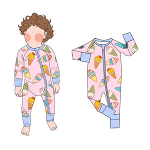 Babylovey Stokta RTS Bambu Yazlık Giyilebilir Yumuşak Nefes Alabilen Pijama Bambu Bebek Tulumu Uzun Kollu Ayaklı Bebek Bodysi - Product Image 4