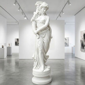 Statuetta Artigianale in Marmo di Carrara Abundantia/Ceres - Dimensioni Completamente Personalizzabili, Dettaglio Cornucopia e Finitura in Pietra - Product Image 3