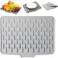 Égouttoir à vaisselle multifonctionnel en silicone écologique résistant à la chaleur, tapis de séchage enroulable pour comptoir de cuisine