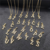 Collar con Inicial, Latón Chapado en Oro de 18K, Letras Grandes, Nombre en Letra Cursiva, Collar con Monograma