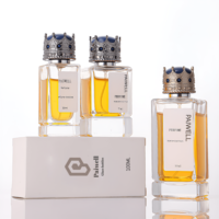 30ml 50ml 100ml Bouteille de parfum de luxe claire vide avec bouchon couronne