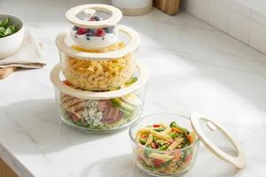 Recipiente de Vidrio Transparente para Almacenamiento de Alimentos, Apto para Microondas, con Tapa de Vidrio Templado de Borosilicato, Caja Bento, Libre de BPA - Product Image 5