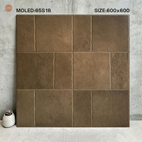 Carreaux de sol antidérapants pour restaurants 600x600mm, carreaux de sol en porcelaine marron mat effet pierre de château français 24x24