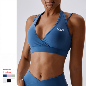 OEM ODM 2025 Vente en gros Soutien-gorge de sport yoga haute résistance pour femmes Cou suspendu Caractéristiques antichoc à séchage rapide Couleurs unies Léopard - Product Image 1