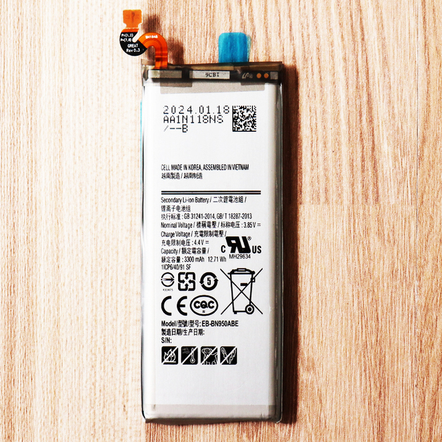 ISUNOO EB-BN950ABE 3300mAh Rechargeable Li-ion Battery for Samsung Note 8 Mobile Phone (N950 SM-N950F) Bateria
