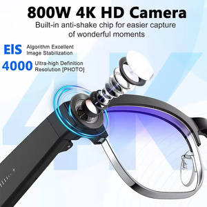 Lunettes intelligentes avec caméra 800W Pixel, reconnaissance photo, appel et <span class=keywords><strong>traduction</strong></span> vocale, alimentées par l'IA - Product Image 2