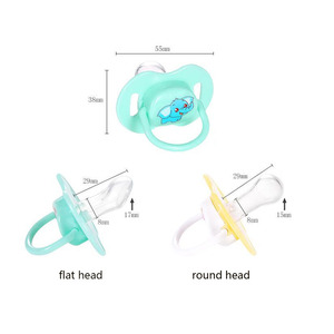 Sucettes pour bébé en gros, sucettes en silicone imprimées de dessins animés, tête ronde et tête <span class=keywords><strong>plate</strong></span> - Product Image 4