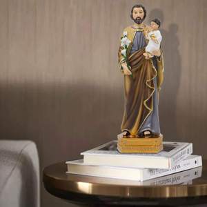Saint and Child Jesus Resin - Religious Altar Decor Handcrafted Custom OEM Wholesale Factory Resin Material and Long-las - Product Image 3