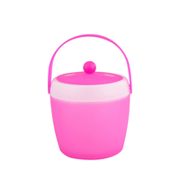 Seau à glace avec poignée et pince, en plastique transparent, style Art Déco, durable, pour fêtes, bière, vin, boissons