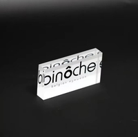 Blocs en plastique acrylique modernes pour anniversaire avec logo imprimé, épaisseur 15 mm, transparents, tailles personnalisables