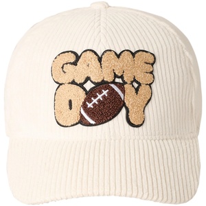 Casquette de baseball sportive multi-designs en velours côtelé chenille avec patch 3D brodé 100% coton pour hommes et femmes - Product Image 6
