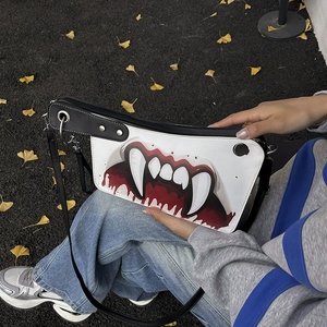 Sac à bandoulière en forme de couteau pour femme, tendance et original, imprimé rouge sang, sac messager pour Halloween, fête, festival - Product Image 5