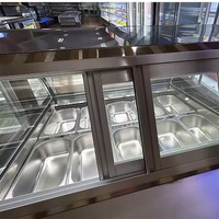 Lemari kaca peralatan kulkas 12 kaleng, etalase untuk toko Gelato untuk penyimpanan es krim