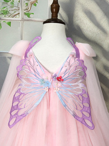 Abito da Principessa in Tulle Rosa per Bambine con Dettagli Floreali 3D e Farfalle, Vestito Formale per Feste, Personalizzabile, Vendita all'Ingrosso - Product Image 5