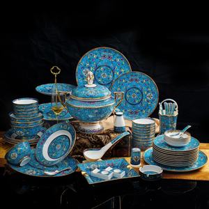 Vente en gros de 86 pièces de vaisselle en porcelaine de style royal chinois classique, décor d'intérieur, ensembles de salle à manger - Product Image 1