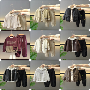 Costume pour garçons <span class=keywords><strong>de</strong></span> nouvelle boutique en gros, adapté aux garçons âgés <span class=keywords><strong>de</strong></span> 2 à 10 ans avec des sweats à capuche et des pantalons à motifs imprimés à manches longues - Product Image 6