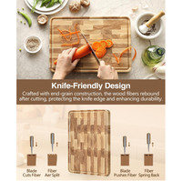 Premium houten snijplank, dik, stevig, voor professioneel gebruik in de keuken, geschikt voor het snijden van vlees en het in blokjes snijden van groenten.