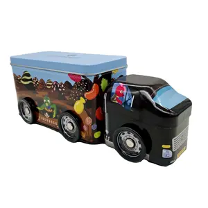 Жестяная коробка в форме грузовика, конфет, Подарочная коробка, индивидуальный цвет, CMYK, уникальный дизайн, жестяная банка для игрушек, металлический контейнер для хранения