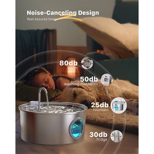 Fontaine à eau automatique pour chat avec filtration à 4 couches anti-déversement, distributeur d'eau pour animaux de compagnie en acier inoxydable de 7 L - Product Image 5