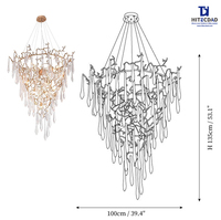 Lustres en cuivre cristal de haute qualité éclairage hôtel Villa salon chambre Support personnalisé LED luxe lampes suspendues