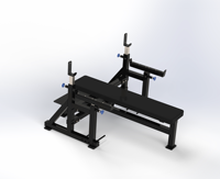 Banc de musculation professionnel robuste à hauteur réglable avec crochets pour barre d'haltères
