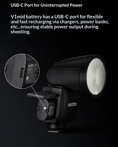 Flash <span class=keywords><strong>Godox</strong></span> V1mid, synchronisation haute vitesse TTL, flash automatique, menu tactile, mini lumière de remplissage extérieure pour appareils photo Canon, Sony, Nikon - Product Image 4