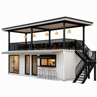 Maison conteneur modifiée en acier préfabriqué, maison modulaire, café-restaurant 20ft 40ft avec balcon